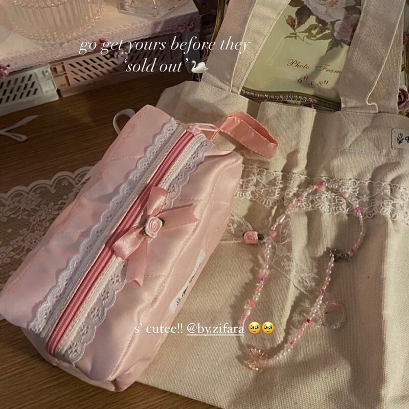 SSy189 Darla Coquette Pouch Makeup Pouch By Zifara Coquette Plis Baca Deskripsi