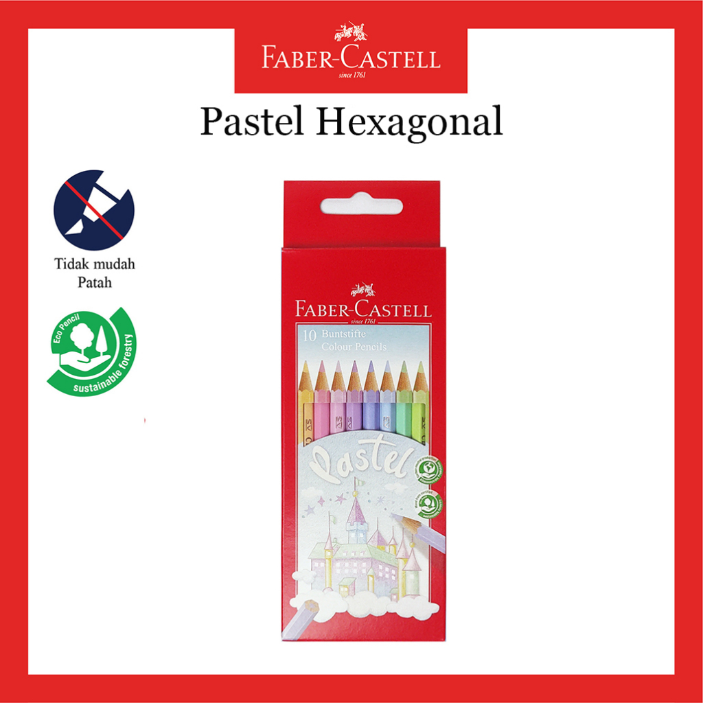 

Pensil Warna Faber Castell 10 Warna / Colour Pensils Pastel Hexagonal 10 Warna