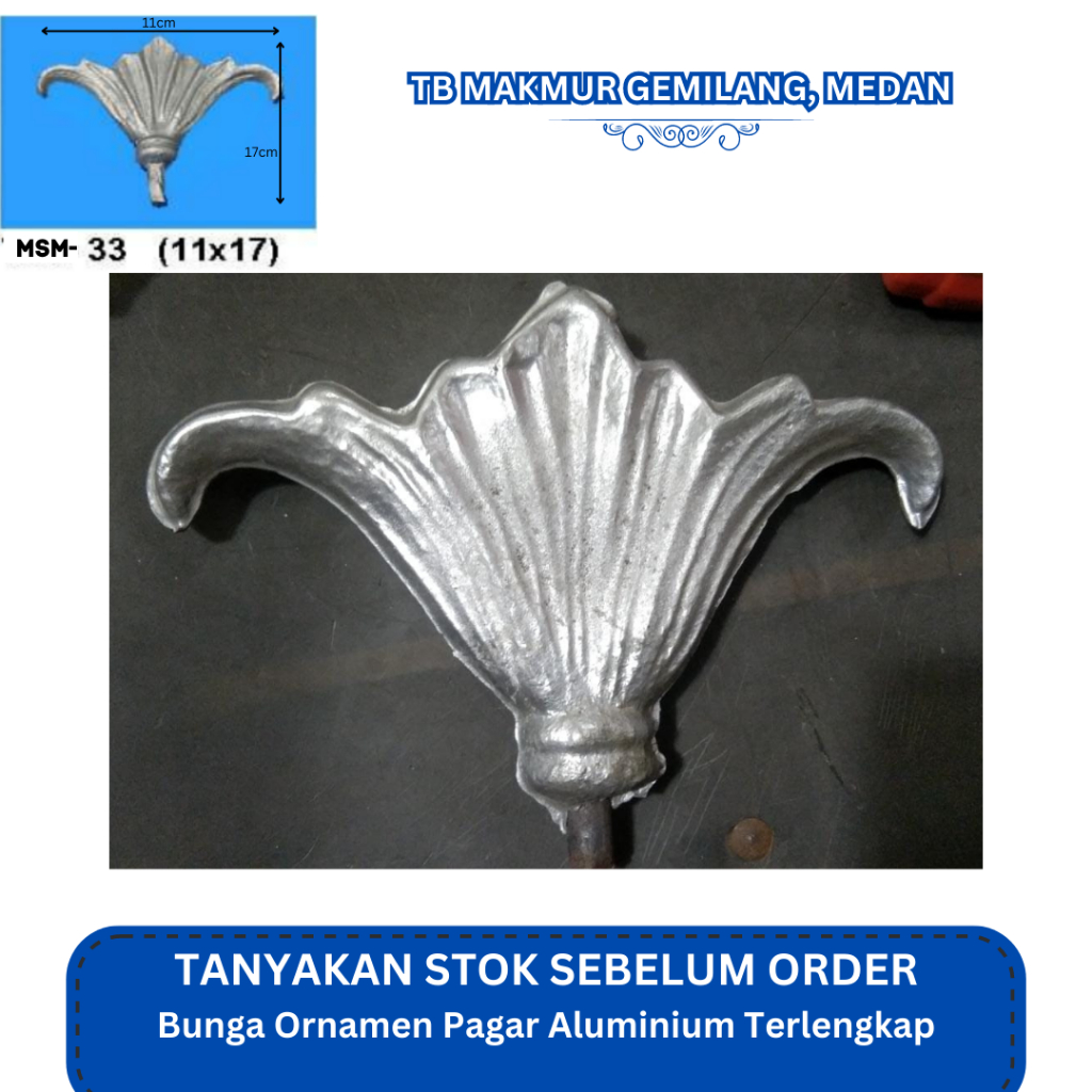 Ornamen/Bunga Pagar Aluminium 33