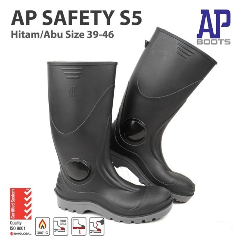 SEPATU BOOTS TINGGI AP BOOTS Ap SAFETY S5 Black