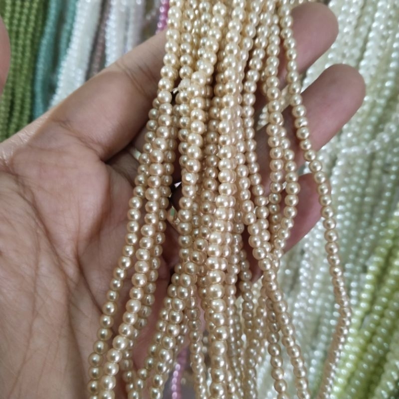 mutiara sintetis berat/mutiara renteng 3mm