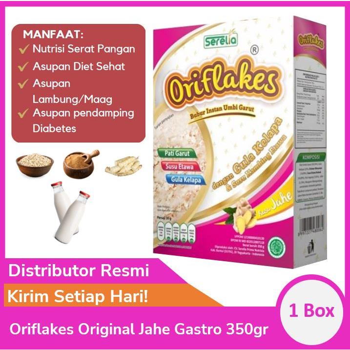 

Oriflakes Gastro Jahe 350 gr Sereal Umbi Garut Gerd Asam Lambung