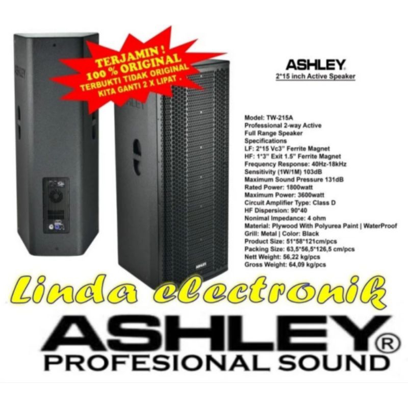 speaker aktif ashley tw215a tw 215a 15 inch 1 psc garansi resmi