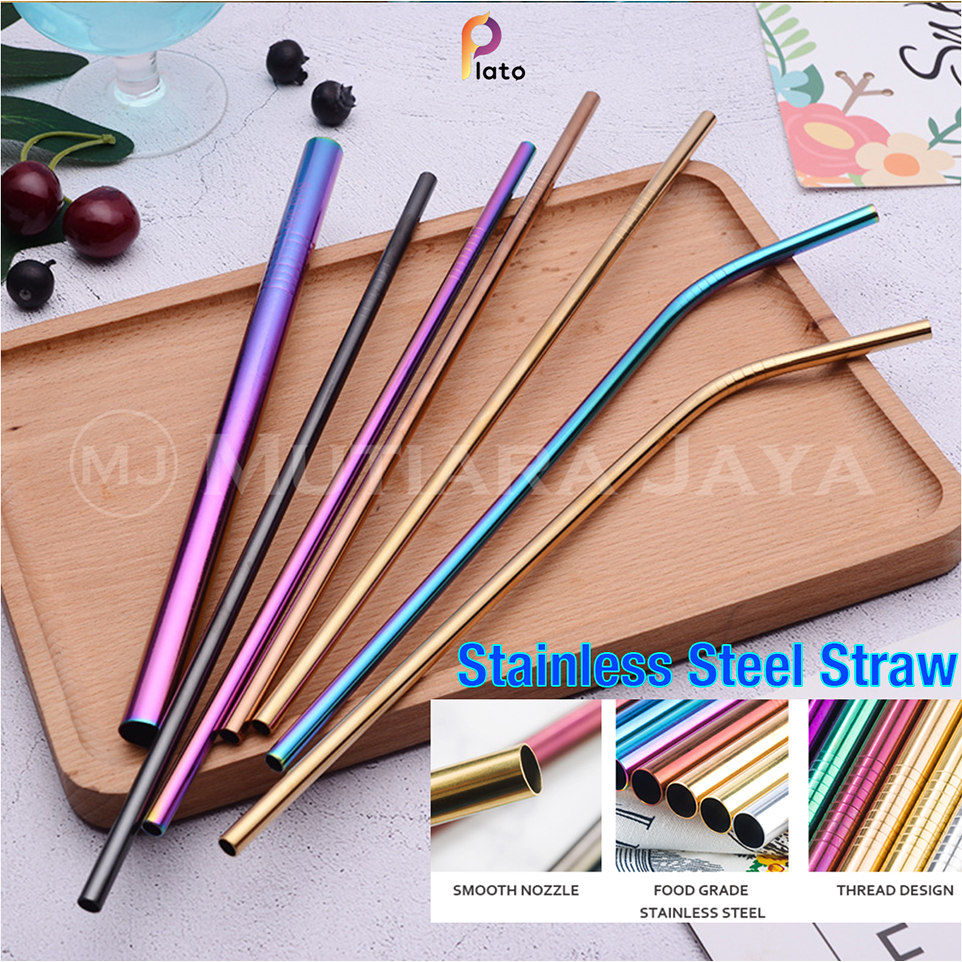 Plato Sedotan Stainless Steel Sedotan Minum Besi Stainles