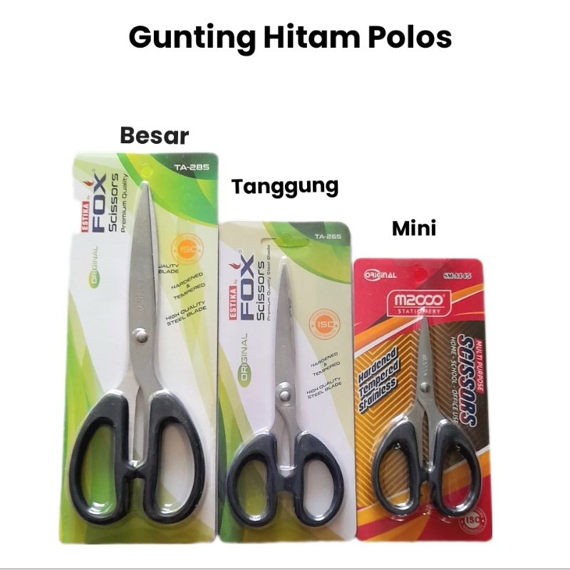 

Gunting Hitam Polos Besar Tanggung Kecil Tajam