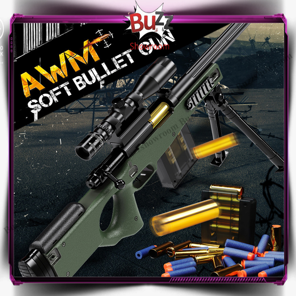 Tembakan Anak AWM Soft Bullet AWP Mainan Sniper Peluru Busa Gun