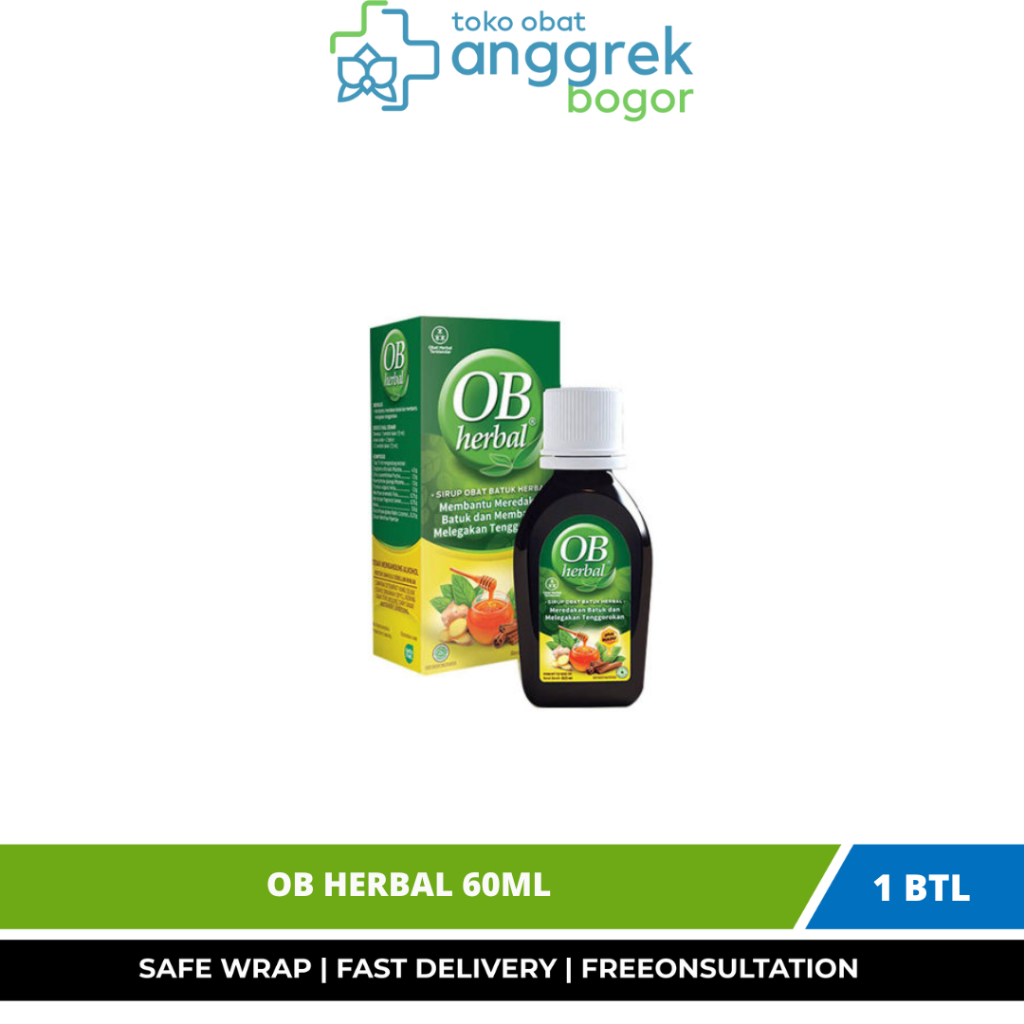 OB HERBAL JUNIOR 60ML/OBAT BATUK ANAK/OBAT BATUK ANAK HERBAL/OBAT BATUK BERDAHAK ANAK