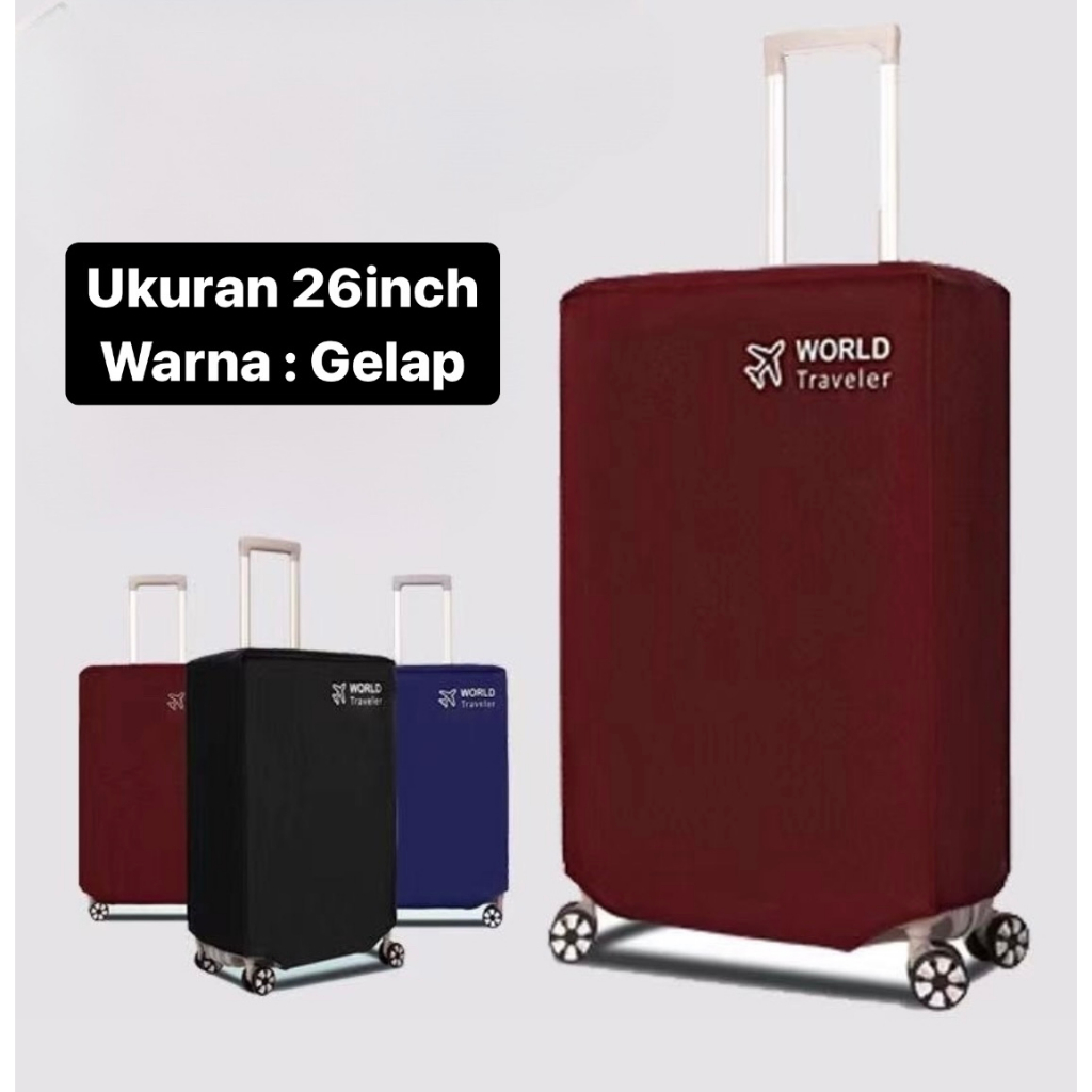 Sarung Koper Ukuran 26inci 26 Inch Pelindung Cover Bandara Penerbangan 26inch 26" 26 Inci Anti Debu 