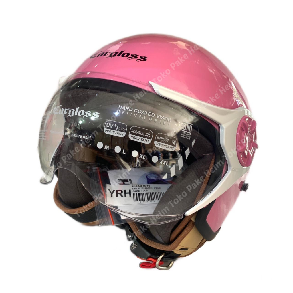 Helm cargloss hijab retro original pink