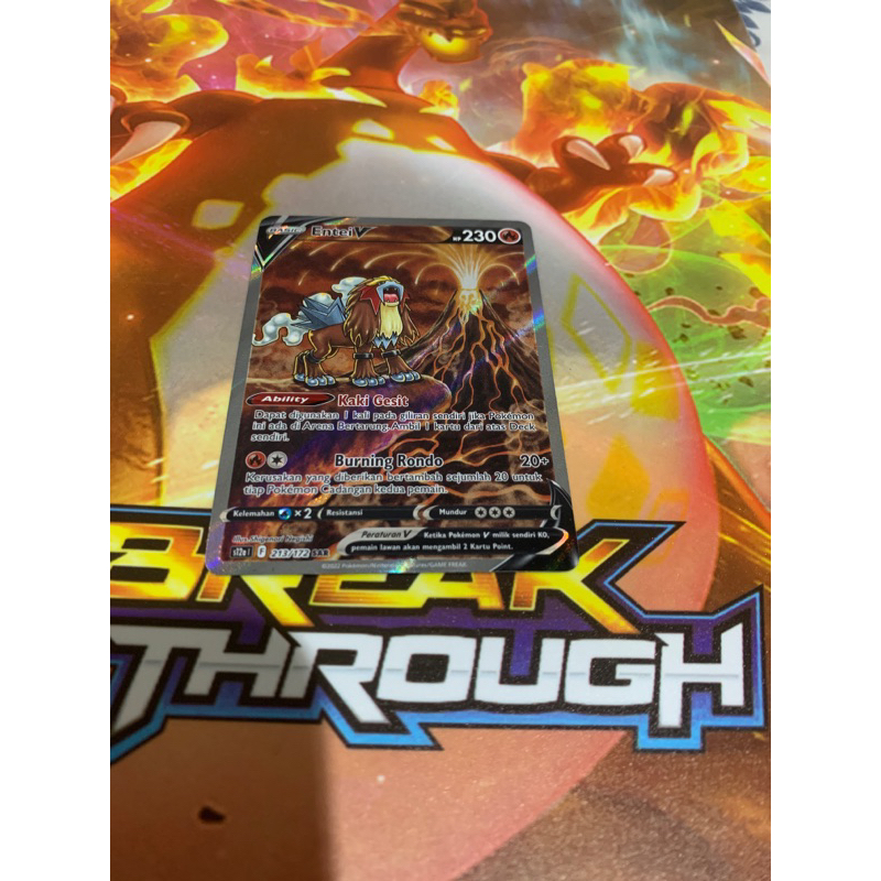 Entei V kartu pokemon s12a 213/172 saR