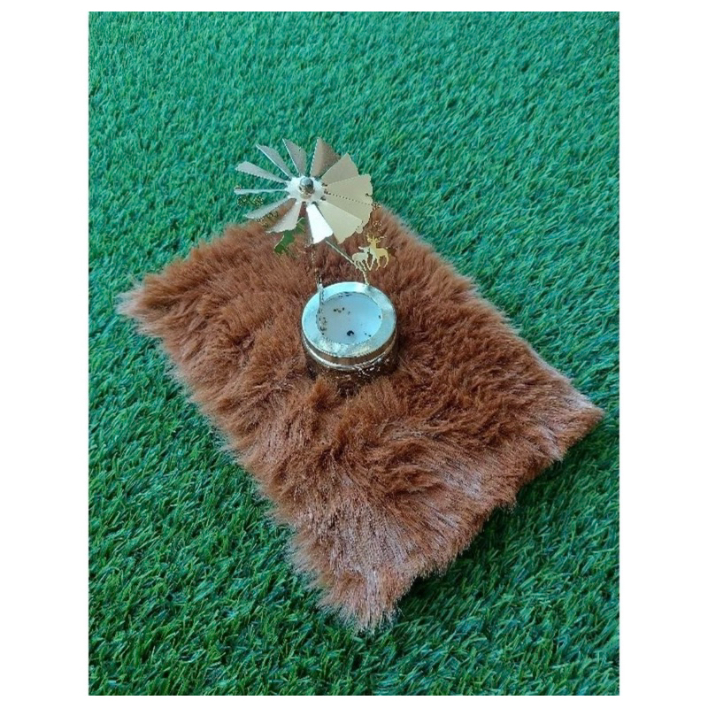 TAPLAK MEJA BULU ALAS FOTO CHOCO BROWN MURAH BULU LEMBUT 20x30