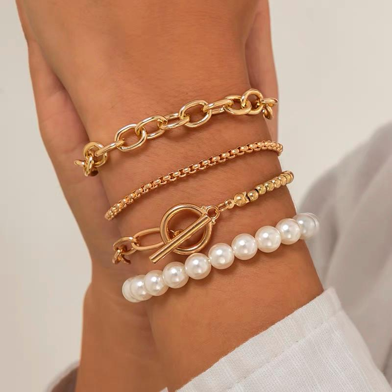 gelang rantai gold titanium wanita anti karat