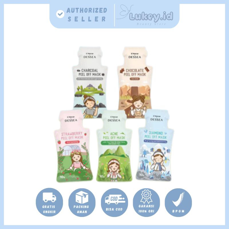 Peel Off Mask Dessea Beauty × Naturgo Bpom 10 Gram Masker Wajah Peel Off Kelopek
