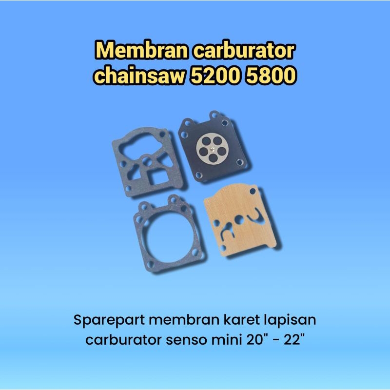 Membran diafragma carburator senso mini kecil 5200 / 5800 - lapisan - chainsaw chain saw gergaji rantai 20-22 in