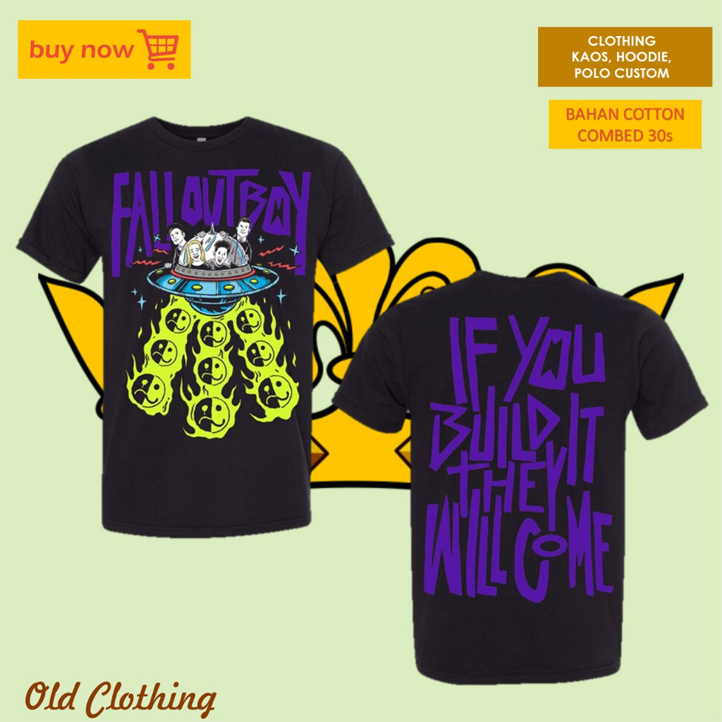Tshirt Vintage Fall Out Boy Kaos Distro Band Fall Out Boy Unisex