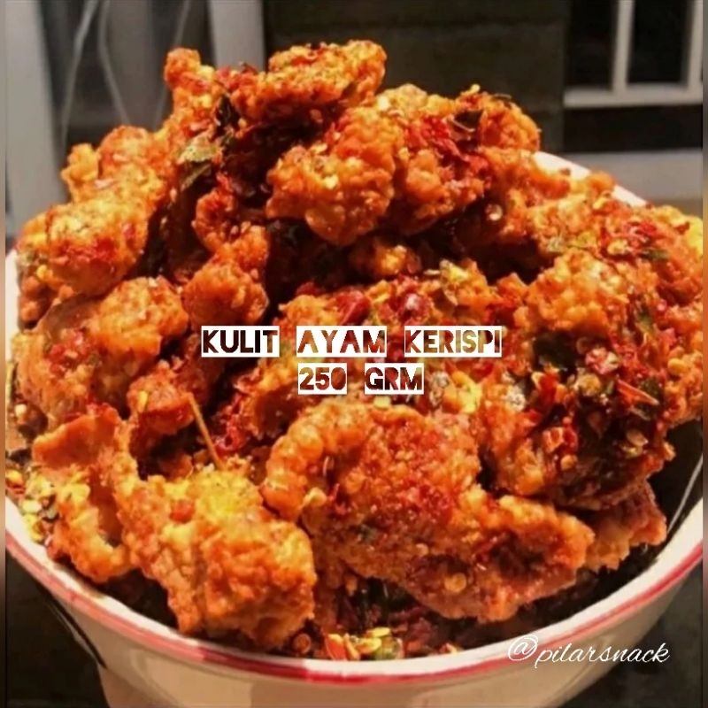 

Kulit Ayam Kerispi Pedas/Kerupuk Kulit Ayam pedas 250grm