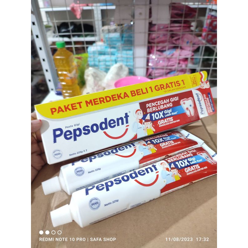 paket merdeka Pepsodent beli 1 gratis 1 225gr