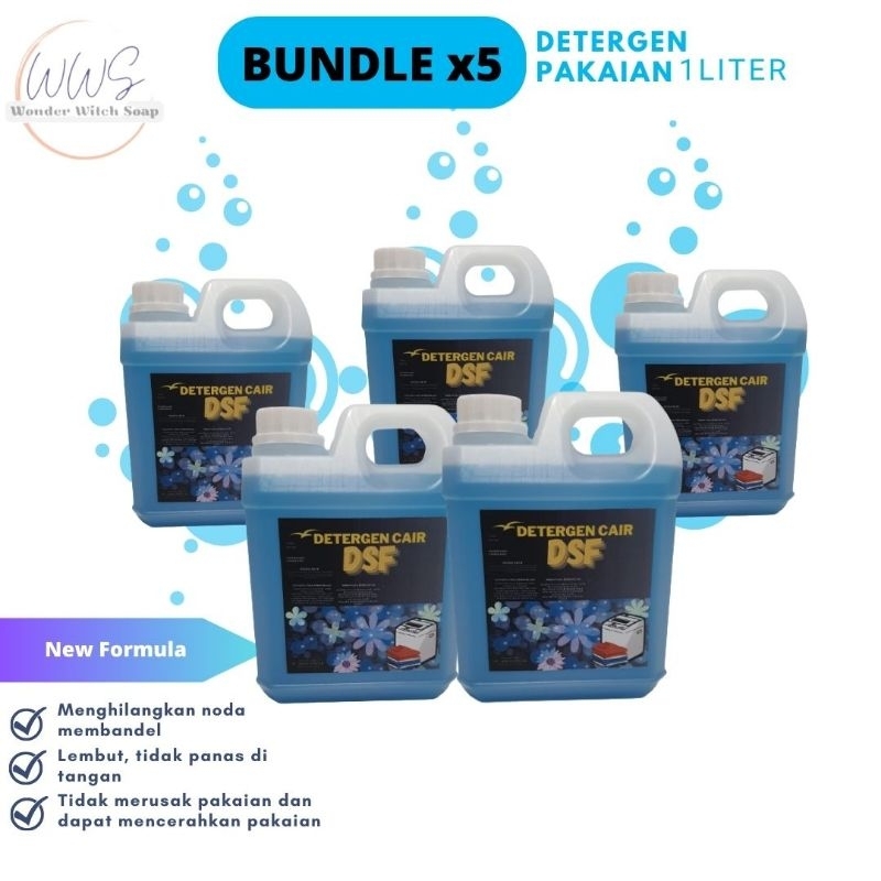 Paket Bundle Ekonomis (isi 5) Detergen Cair 1 Liter