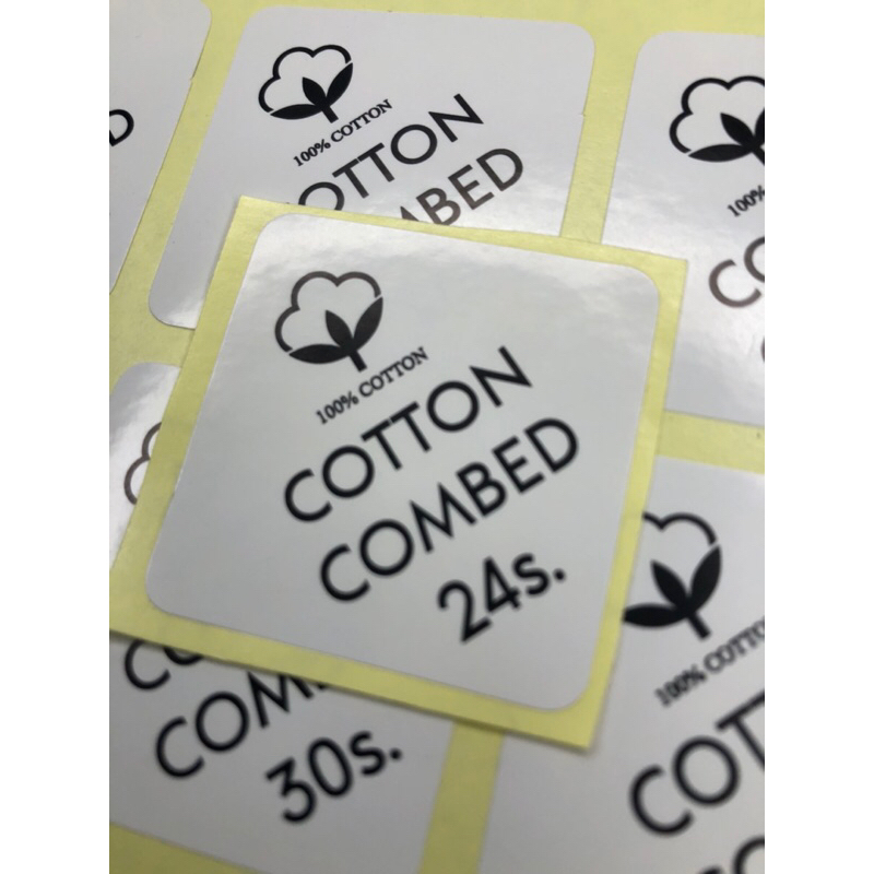 

STIKER COTTON COMBED 30S DAN 24S TAG PREMIUM CO 1X DI KIRIM 60PCS