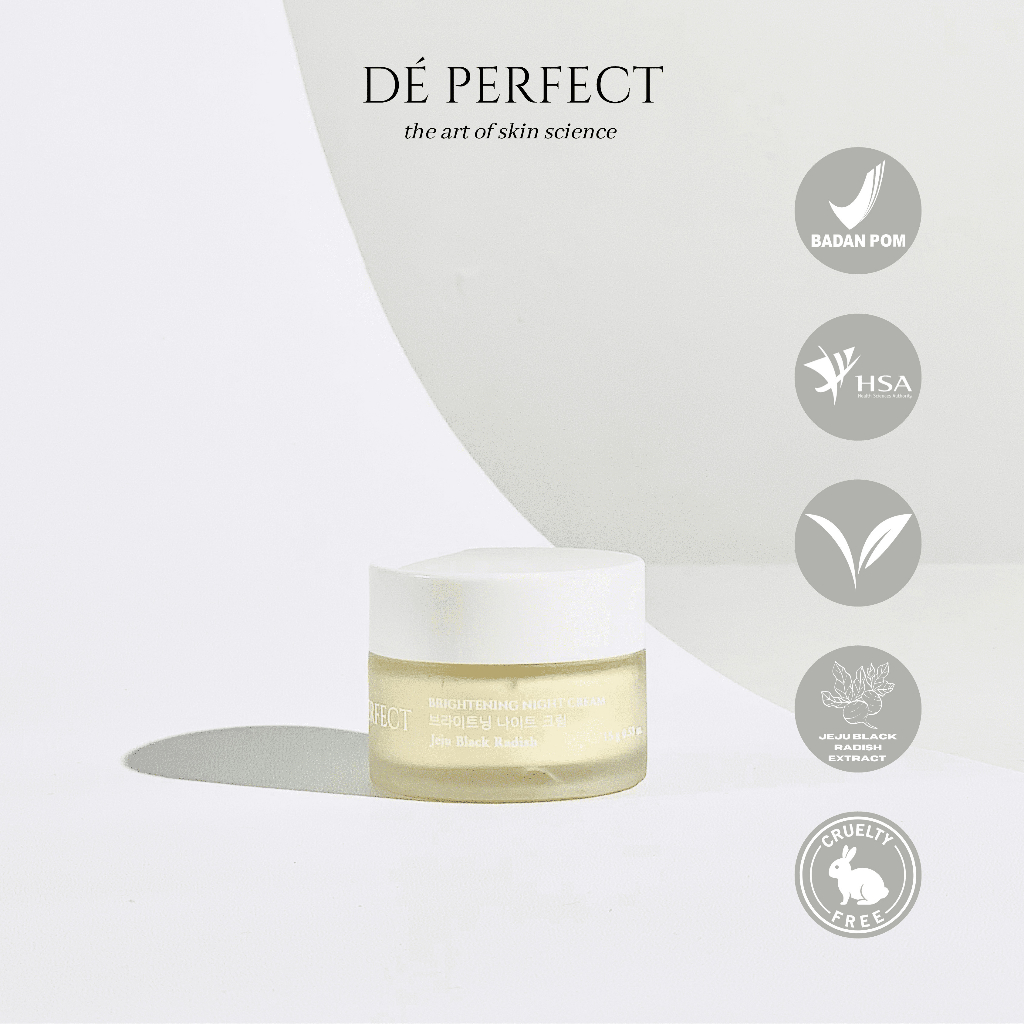DE PERFECT Skincare - Brightening Night Cream 15gr // BPOM - HSA - Halal / Krim Malam / Cream Anti A