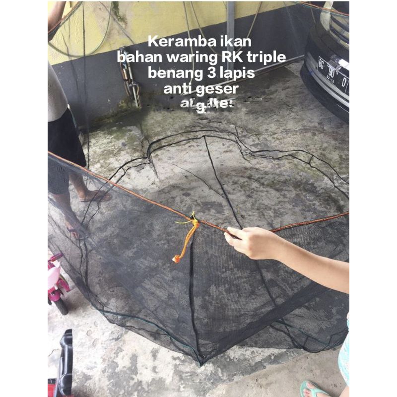 keramba waring bundar D 2.5m x Tinggi 1.1m keramba bulat bioflok kolam