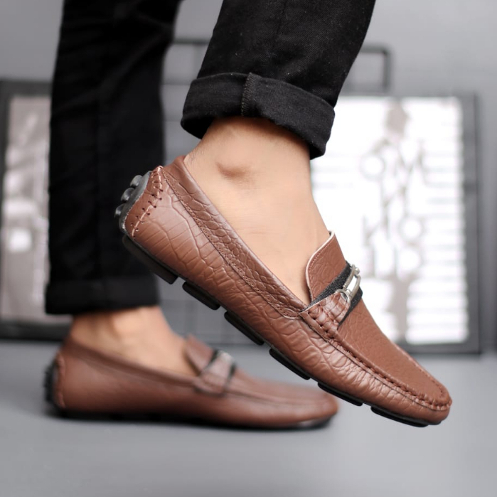 Grandable Mokas Sepatu Slip On Pria Casual Kulit Asli Murah Sepatu Pria Kasual Original