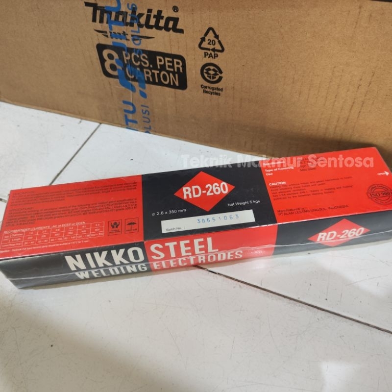 Kawat Las RD260 2,6mm Kemasan 5 Kg - RD 260 2,6 mm Nikko Steel