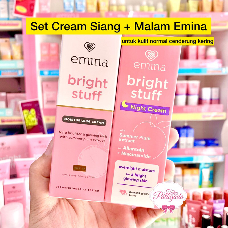 [BISA COD] Emina Bright Stuff Set Cream Siang + Malam - Krim Siang Malam - Krim Siang Malam Emina - 