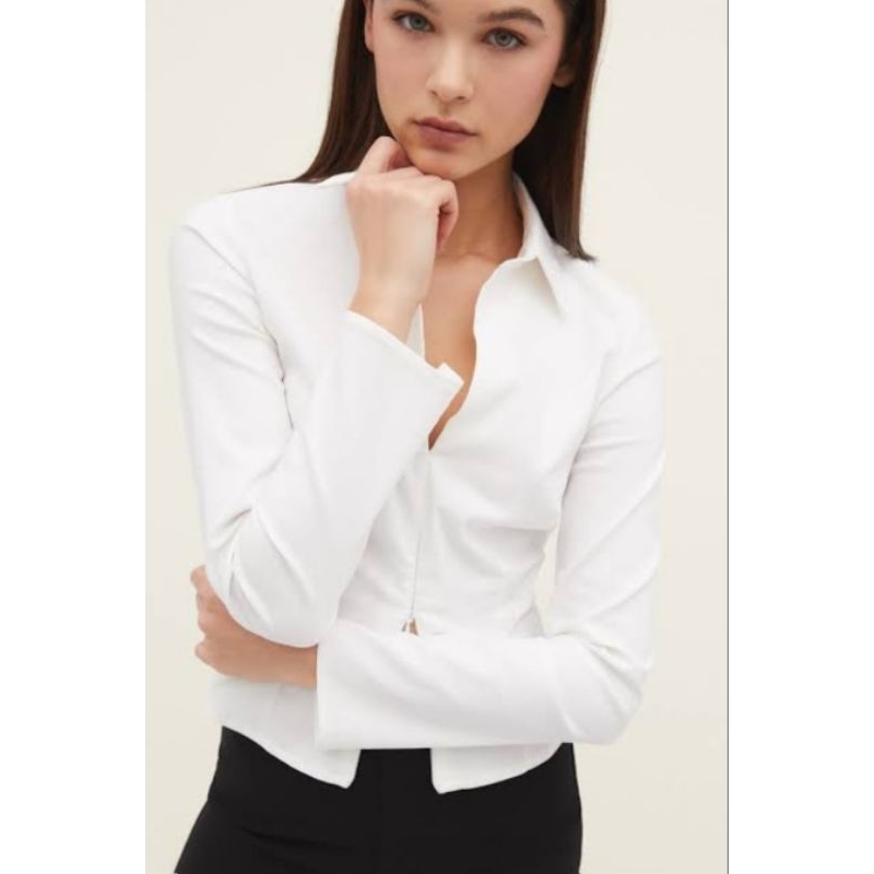 Stradivarius Bengaline Shirt with Zip Original