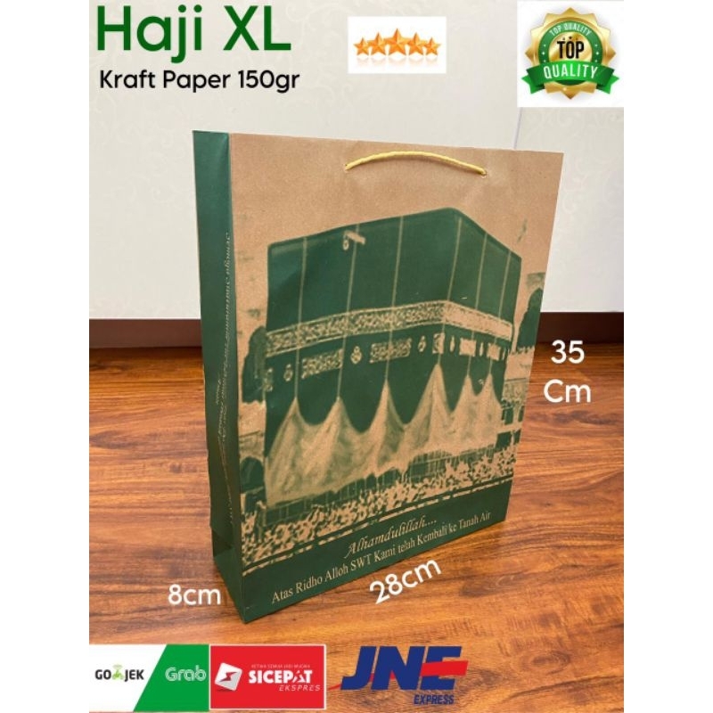 

Paperbag Kertas Motif Umroh XL|GoddieBag Kertas Haji Motif Umroh XL Ukuran 35x8x28cm