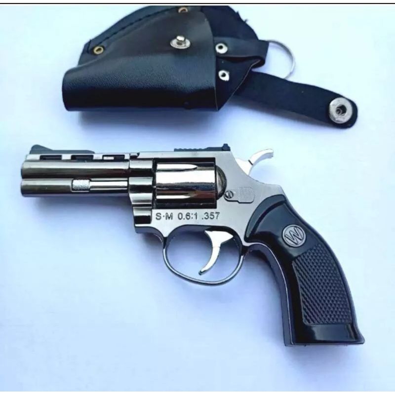 korek api pistol model python revolver full besi pree sarung
