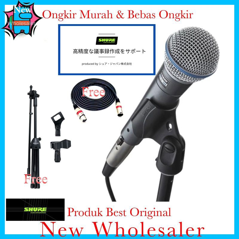 Mic Kabel Shuree Beta58A Original Japan BETA 58 A Vocal Asli