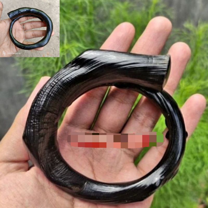 GELANG AKAR BAHAR HITAM JUMBO BERSERAT ASLI ORIGINAL TERMURAH