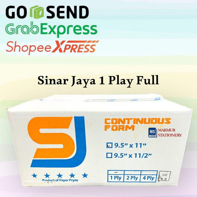 

Continous Form Sinar Jaya 9.5" x 11/2" 1 Play (Full)