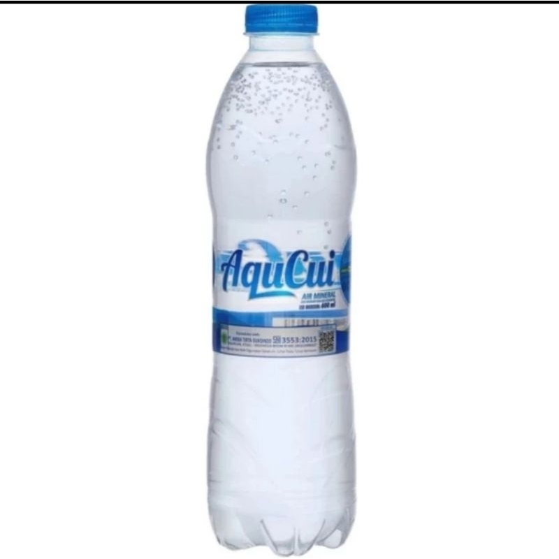 AQUCUI air mineral dalam kemasan botol 600 ml eceran satuan