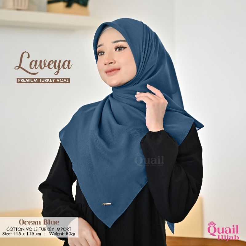 Jilbab Segi Empat Premium Katun Turkey LAVEYA Original Quail Hijab