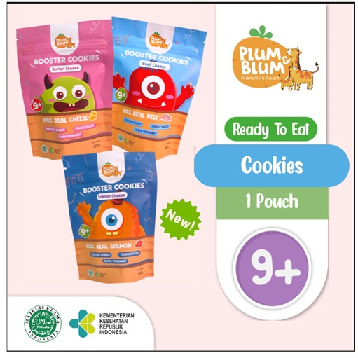 Plum &amp; Blum Baby Cookies BB Booster Snack Bayi Daging Sapi Keju - 100 gram