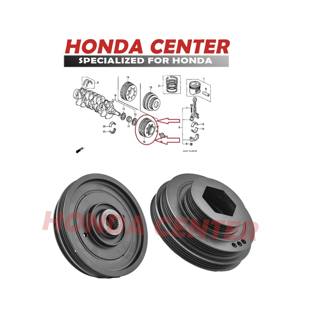 puli puly pully crankshaft kruk krek as civic genio estilo 1992 1993 1994 1995