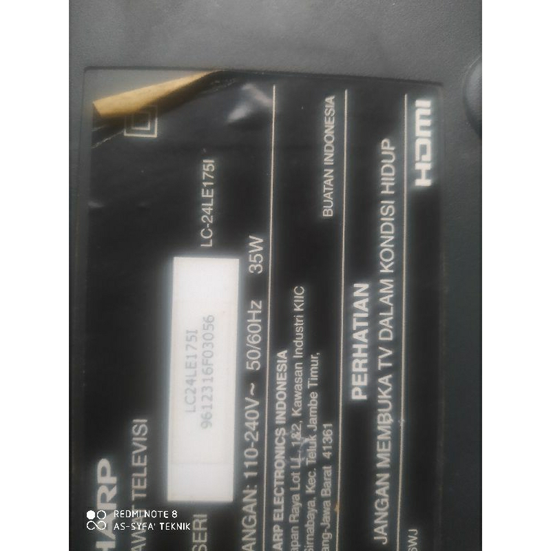 mainboard tv led sharp 24inch