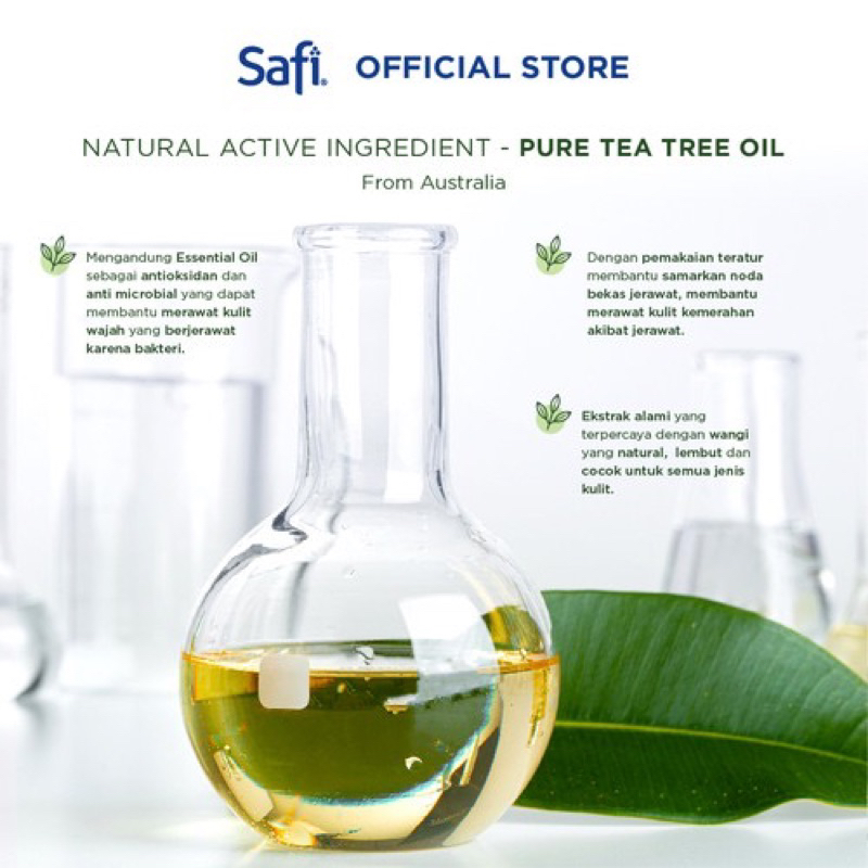 Safi Naturals Acne Treatment Oil Kulit Jerawat Original Pure Tea Tree Oil 10ml