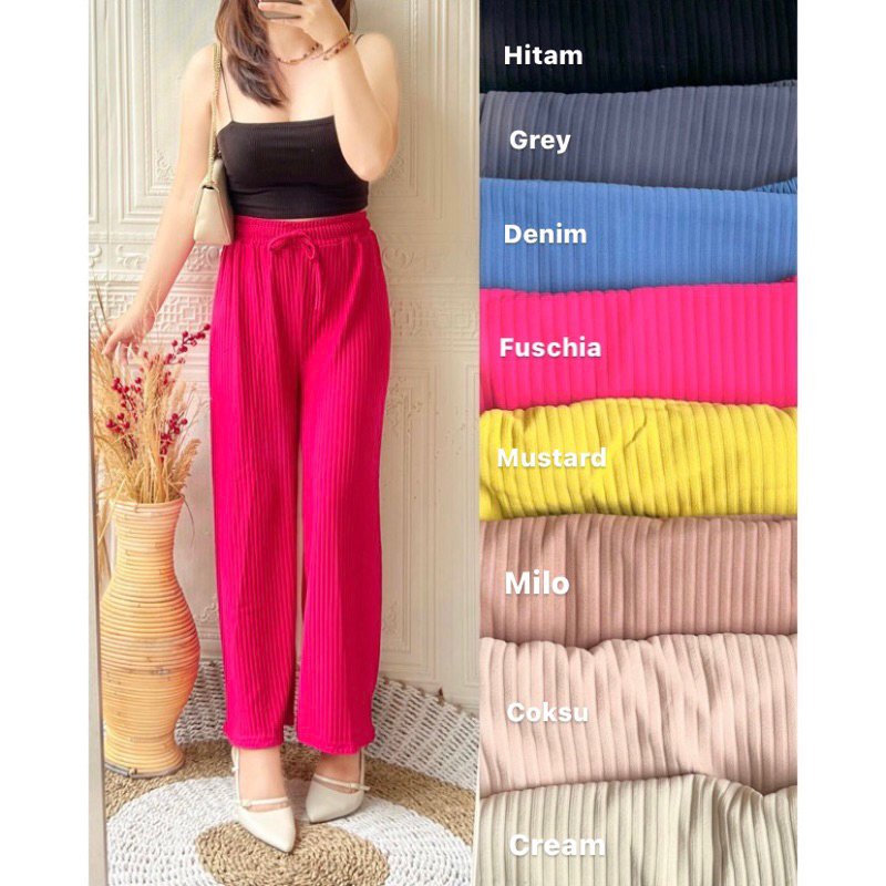 Kulot Celana Panjang Wanita bahan KNIT