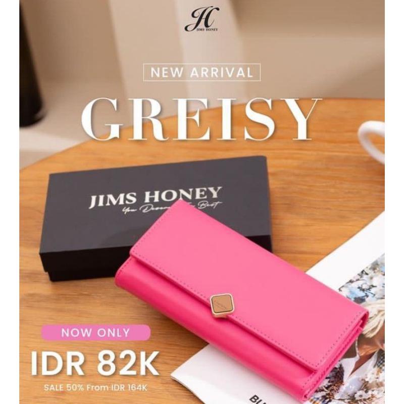 GREISY WALLET JIMS HONEY - DOMPET LIPAT WANITA - DOMPET HP (FREE BOX)