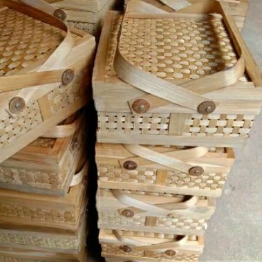 Box Bambu 25cm / Kotak Bambu Parcel / Rantang Bambu Hampers