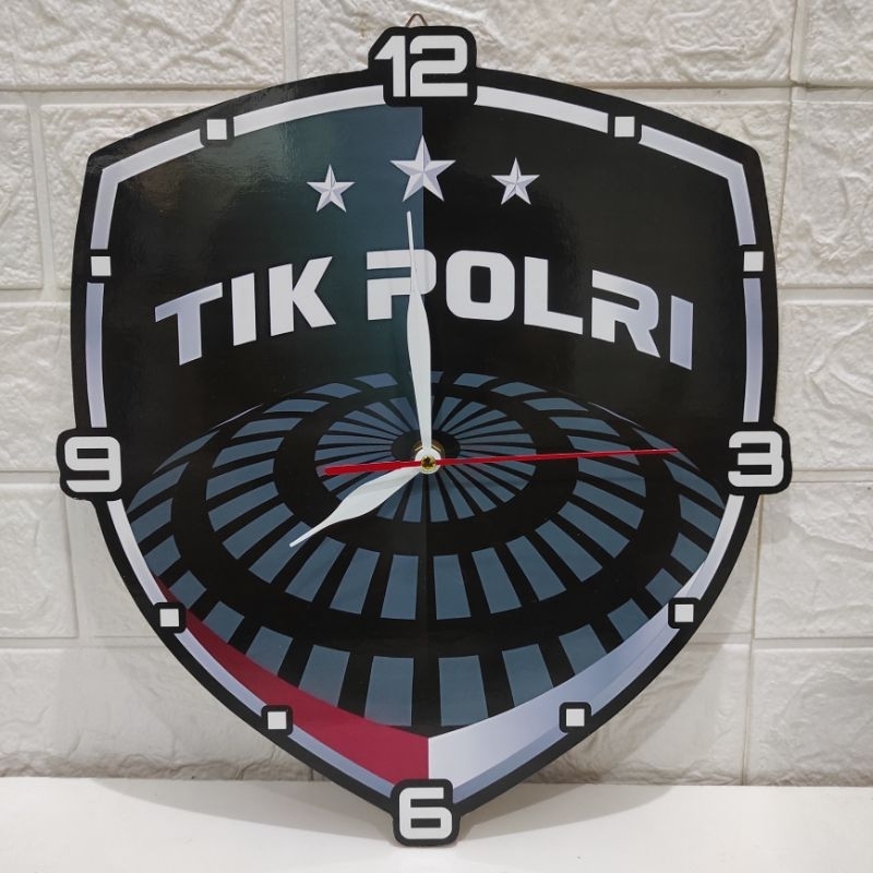 JAM DINDING CUSTOM LOGO TIK POLRI