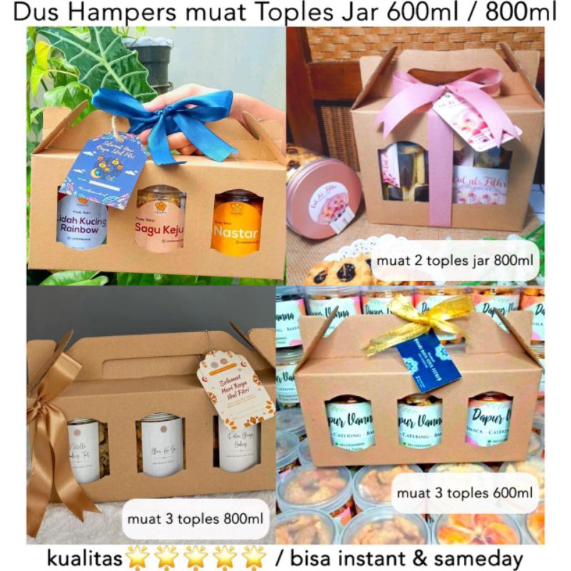 (5 box) Dus Hampers muat 2 / 3 Toples Jar 600ml / 800ml Kotak Toples Kue Kering