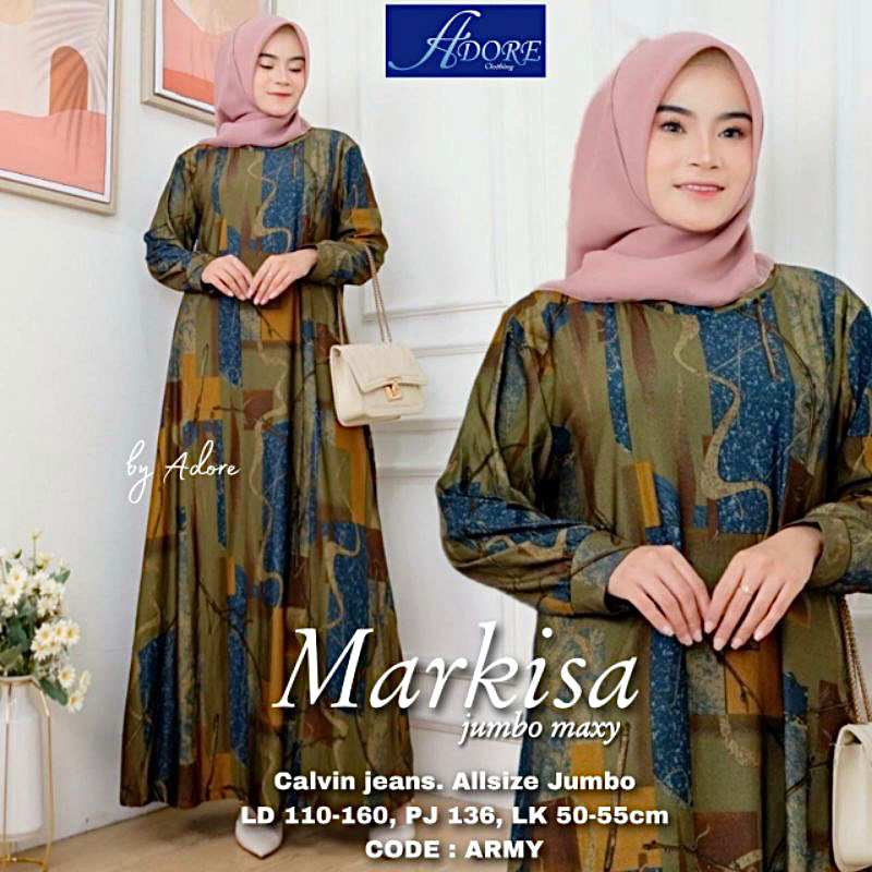 Markisa Jumbo Maxy LD110 - Gamis Calvin Jeans Terbaru Jumbo / Hawa Dress / 023-7126