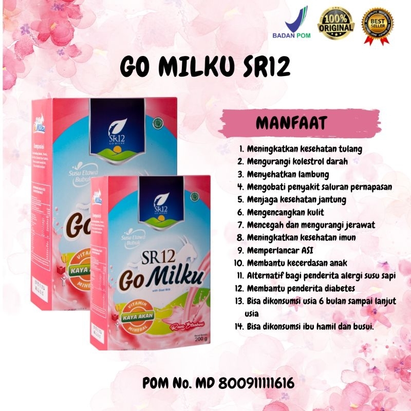 

Susu Gomilku Strawberry/Gomilku Strawberry SR12/Susu Kambing Etawa Menyehatkan dan Mencerdaskan