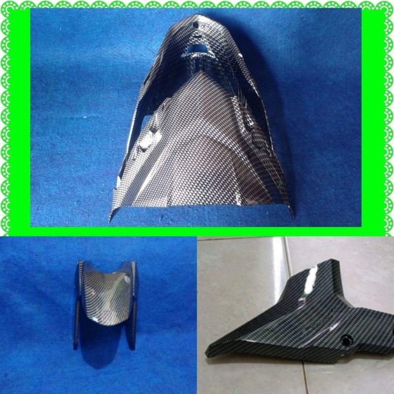 paketan body sonic 150R karbon.3pcs cover lampu depan cover aki sepakbor depan.sonic 150R