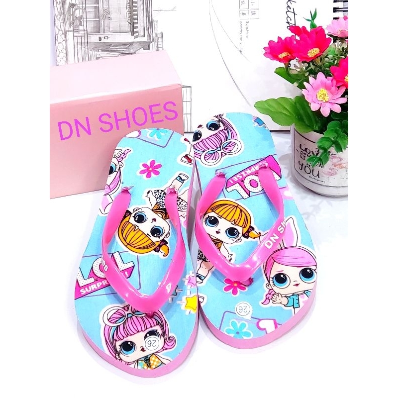 Sandal Flat Anak Perempuan Sandal Jepit Anak Lucu Karakter Lol Biru Wow Murah