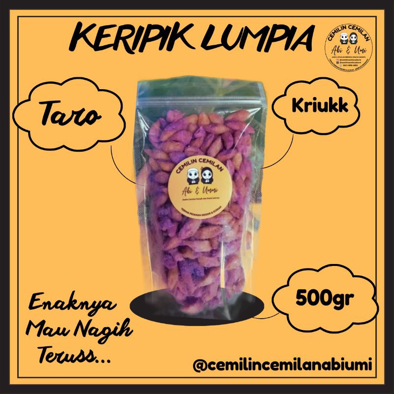 

Cemilan Keripik Lumpia Rasa Taro (500gr)